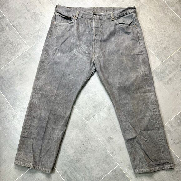 VTG Levis 501 Jeans Mens 44x30 Gray Button Fly Straight Leg Red Tab Mexico - Picture 4 of 15